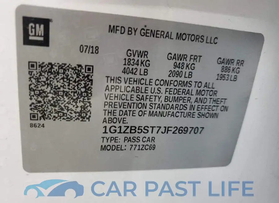 1G1ZB5ST7JF269707# 12