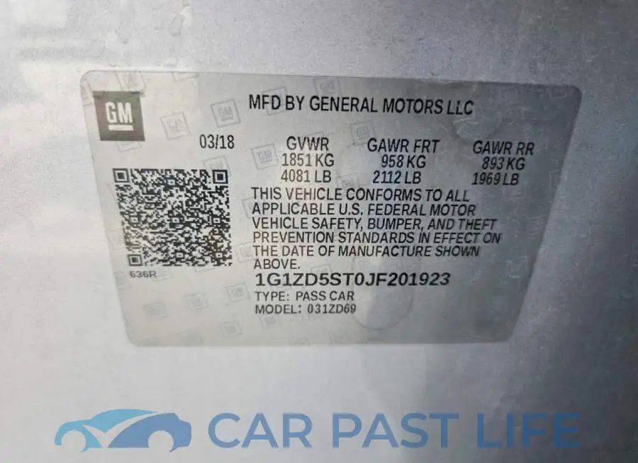 1G1ZD5ST0JF201923# 12
