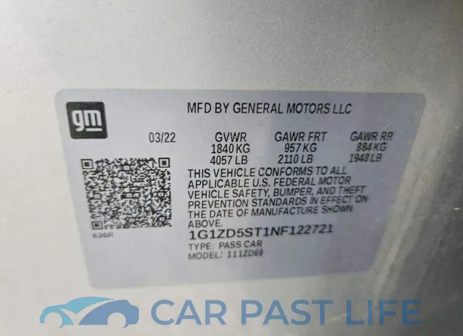 1G1ZD5ST1NF122721# 12