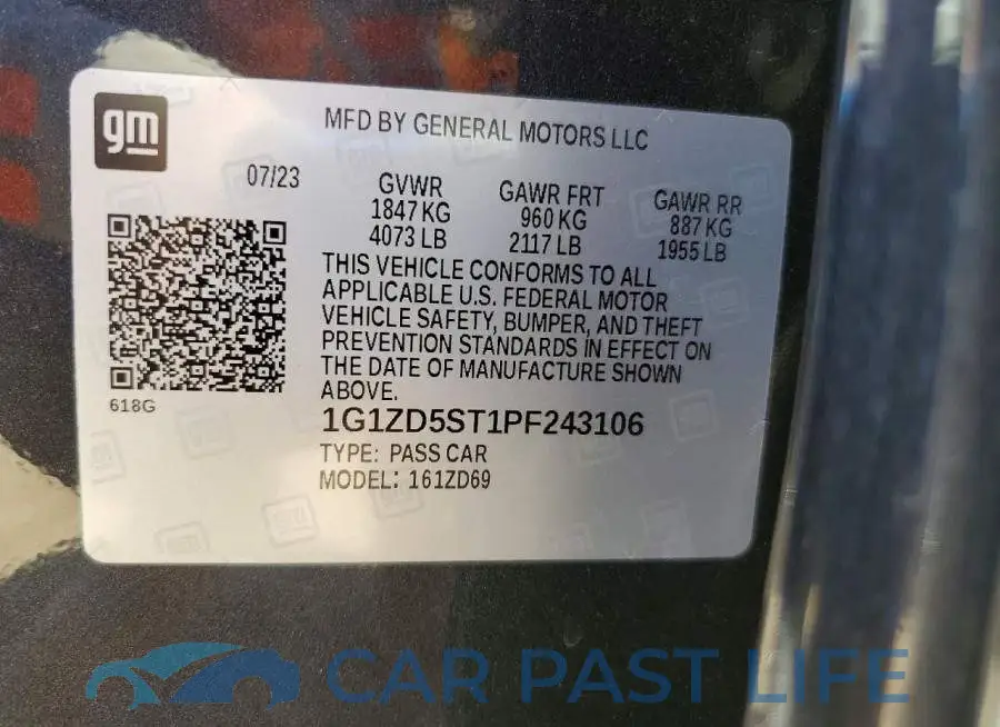 1G1ZD5ST1PF243106# 13