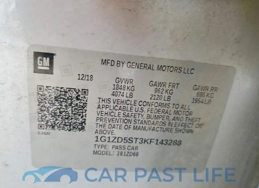1G1ZD5ST3KF143288# 12