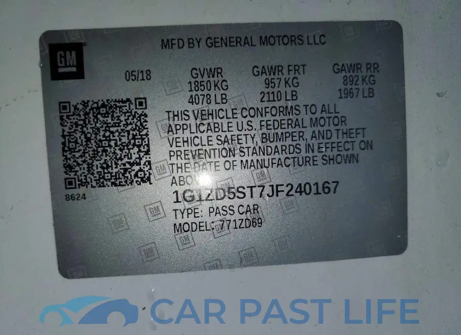 1G1ZD5ST7JF240167# 12