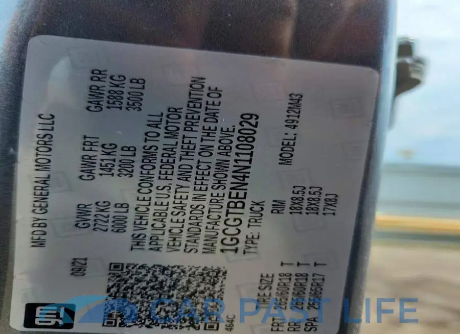 1GCGTBEN4N1108029# 14