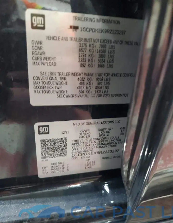 1GCPDKEK9RZ223297# 13