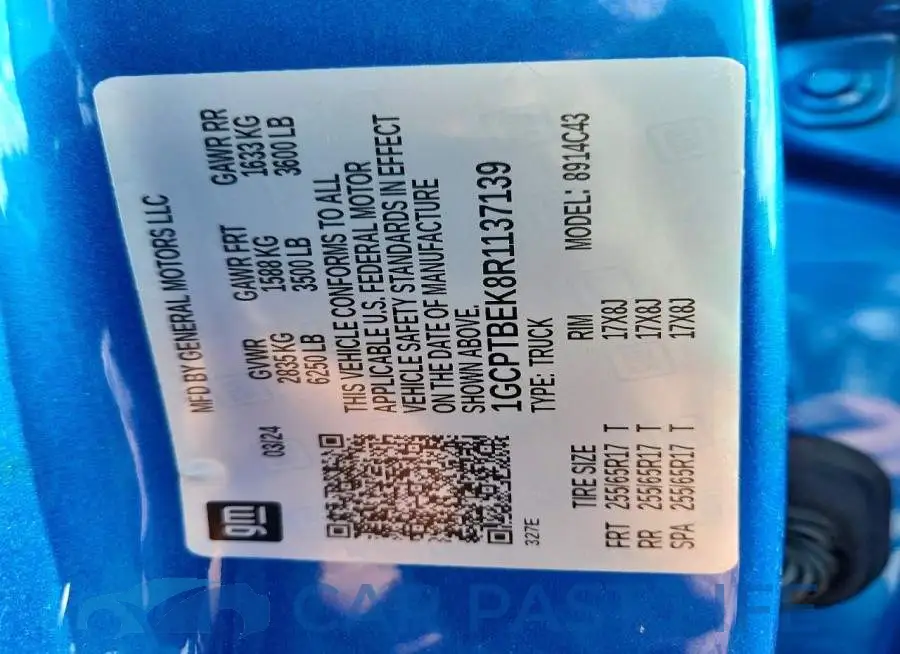 1GCPTBEK8R1137139# 12