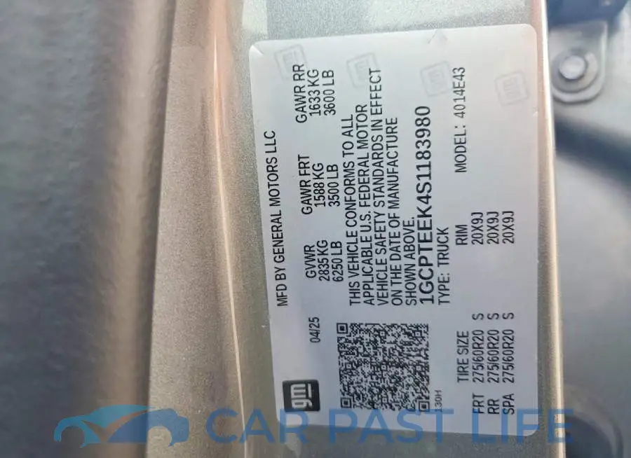1GCPTEEK4S1183980# 12