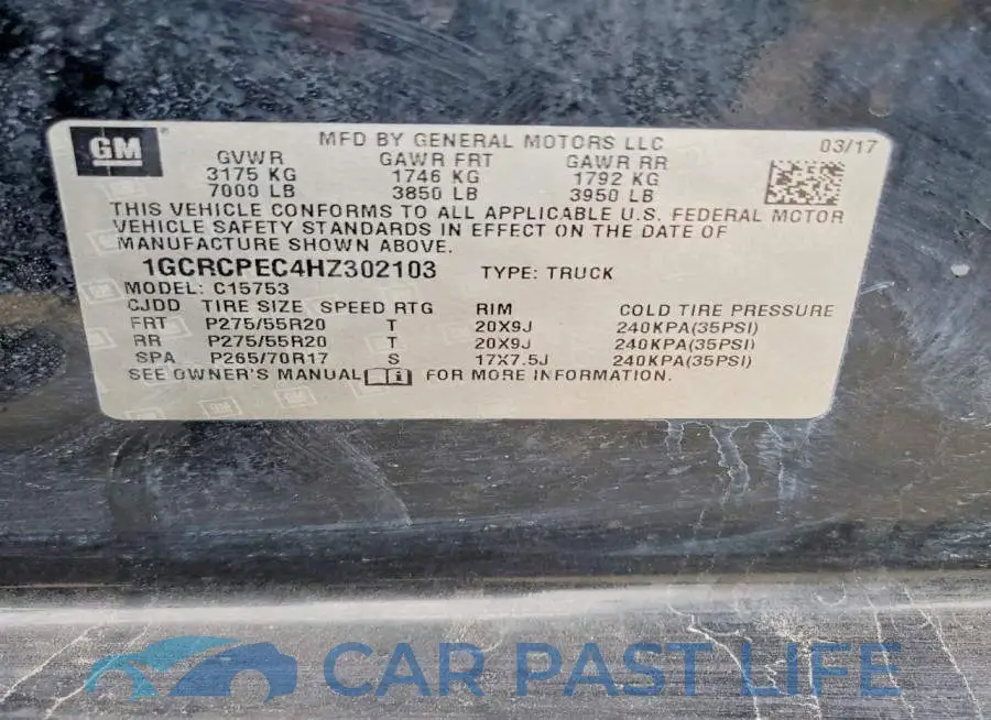 1GCRCPEC4HZ302103# 12