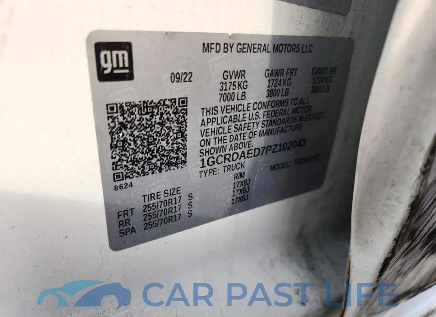 1GCRDAED7PZ102043# 12