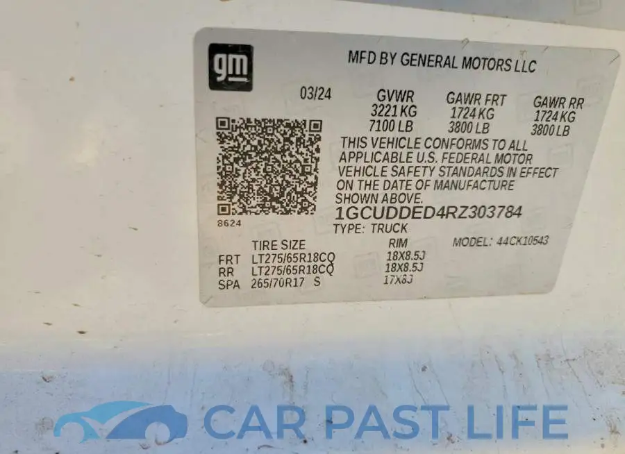1GCUDDED4RZ303784# 12