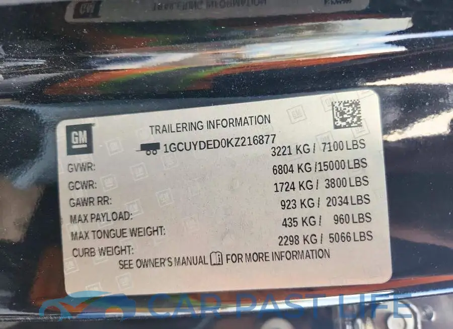 1GCUYDED0KZ216877# 12