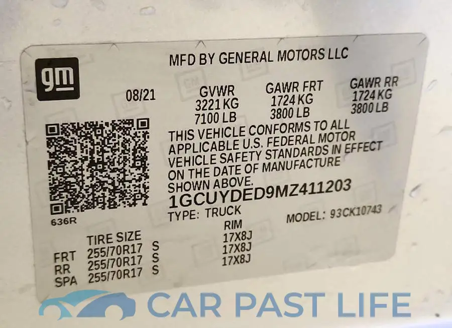 1GCUYDED9MZ411203# 12