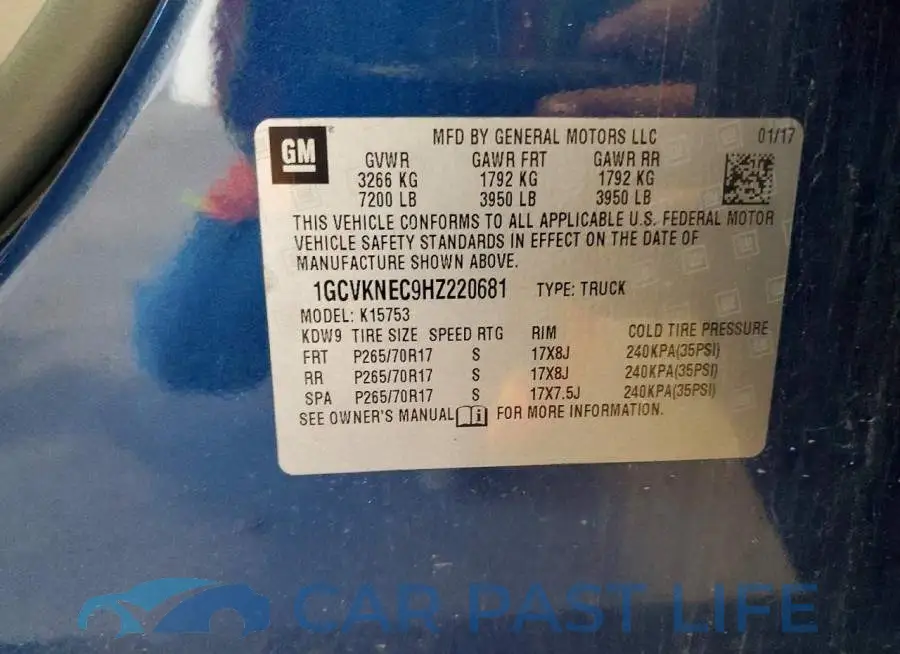 1GCVKNEC9HZ220681# 12