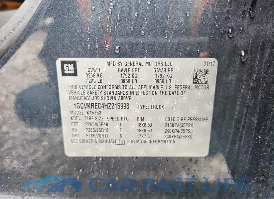 1GCVKREC4HZ215993# 12