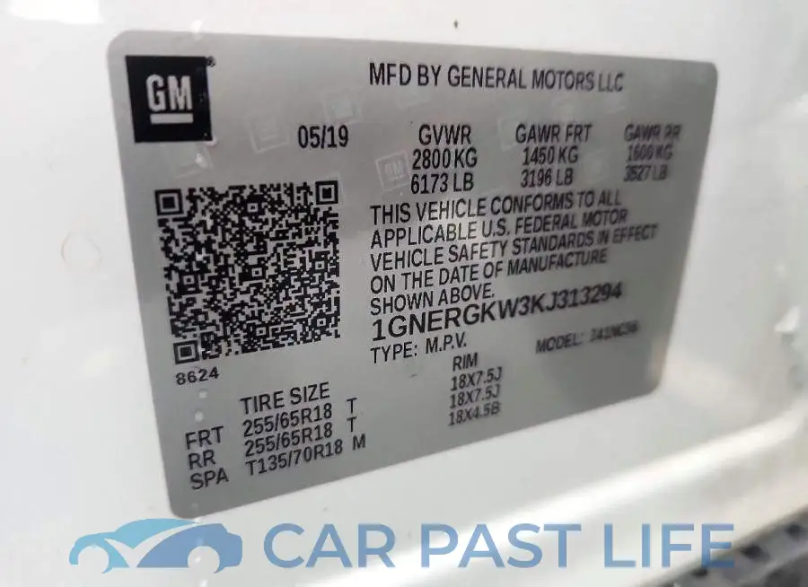 1GNERGKW3KJ313294# 13
