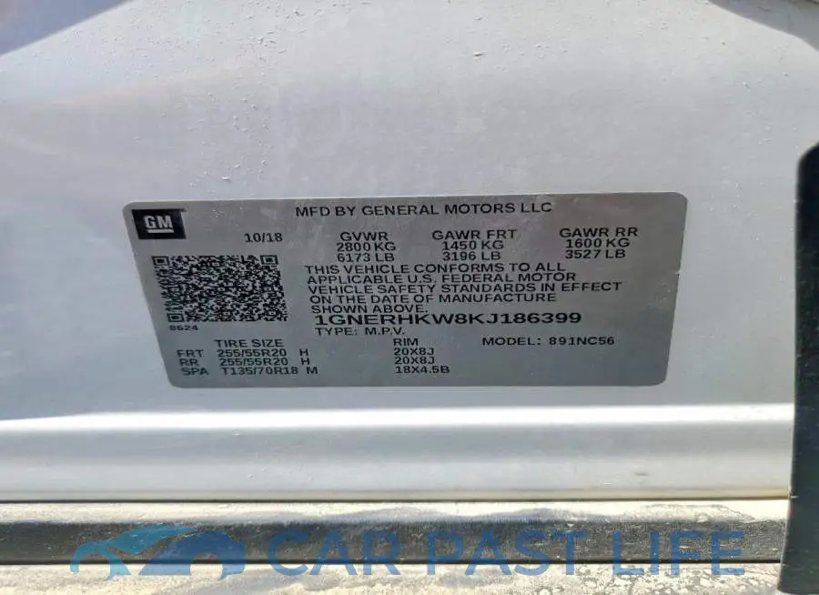 1GNERHKW8KJ186399# 13