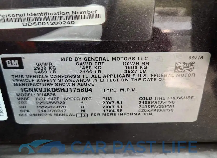 1GNKVJKD6HJ175804# 14