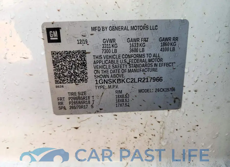 1GNSKBKC2LR217966# 13