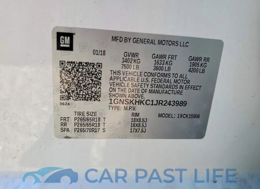 1GNSKHKC1JR243989# 13