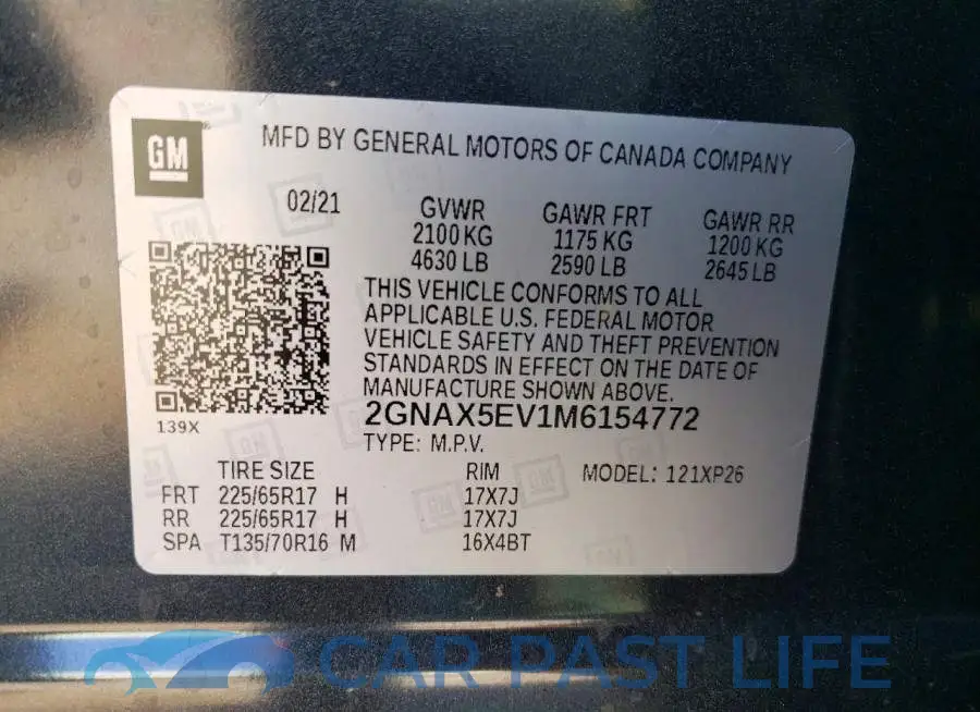 2GNAX5EV1M6154772# 13