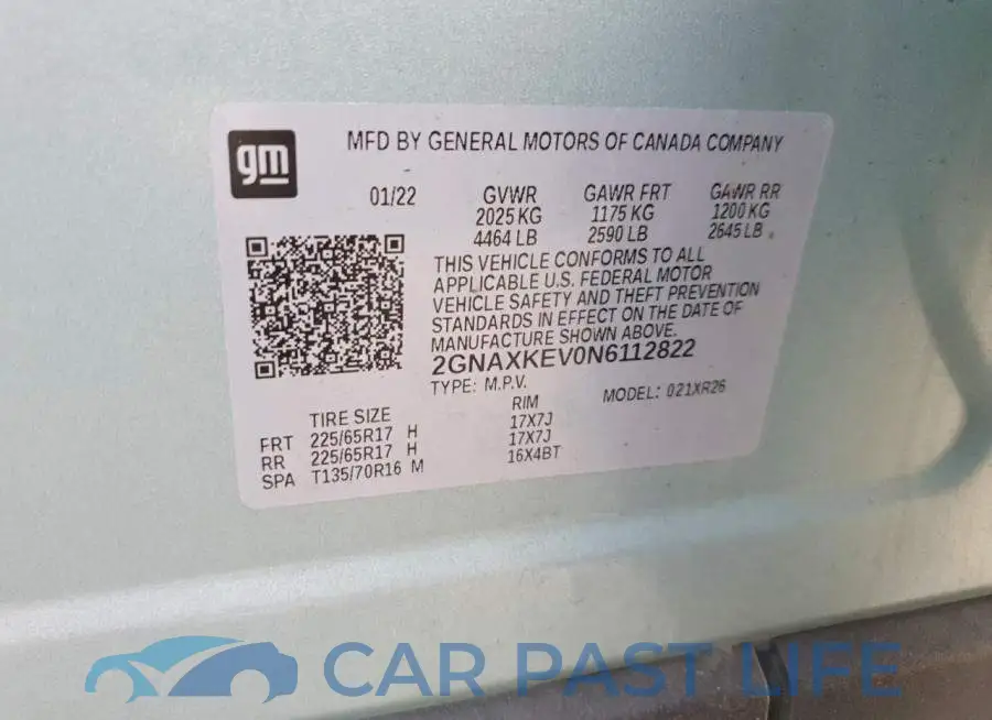 2GNAXKEV0N6112822# 13