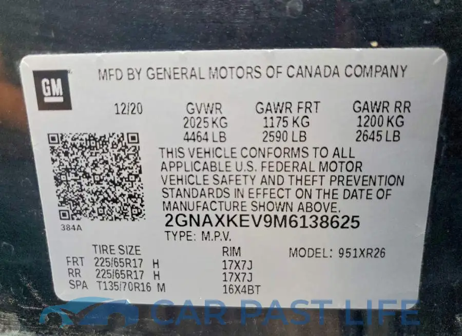2GNAXKEV9M6138625# 13