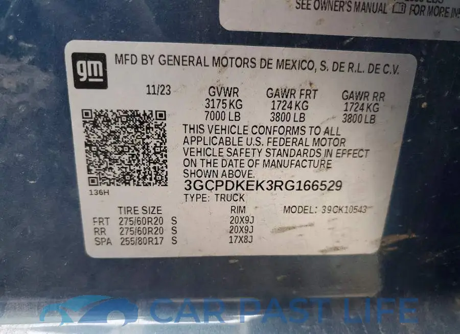 3GCPDKEK3RG166529# 12