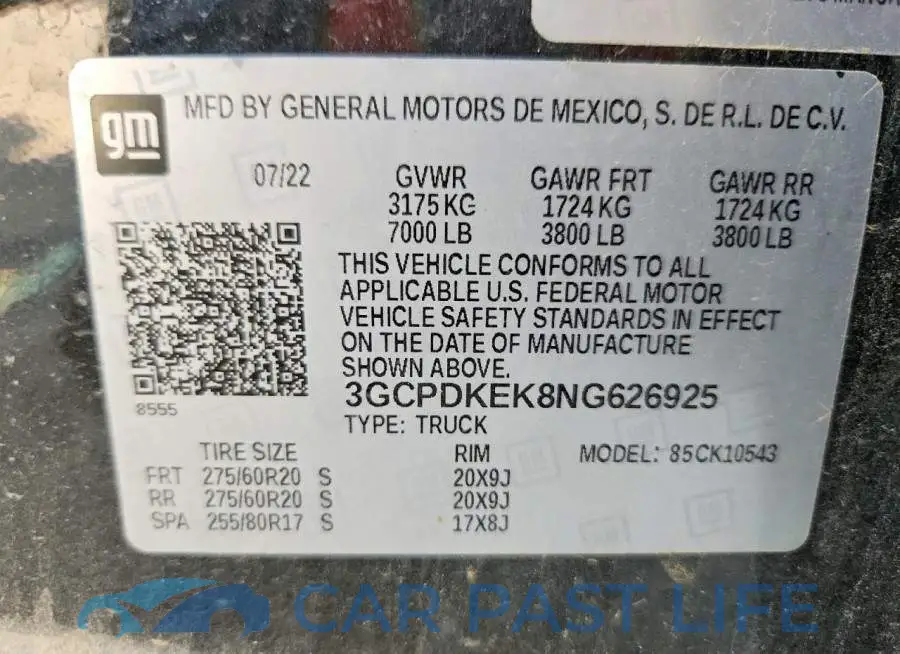 3GCPDKEK8NG626925# 12