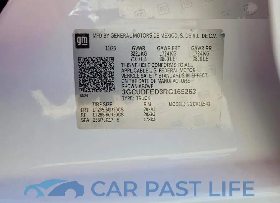 3GCUDFED3RG165263# 12