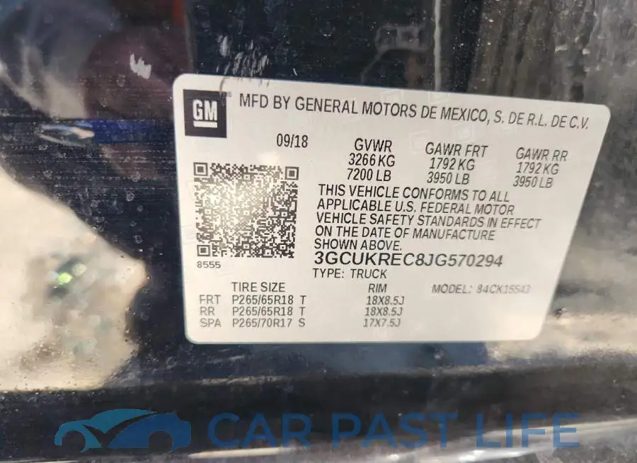 3GCUKREC8JG570294# 12