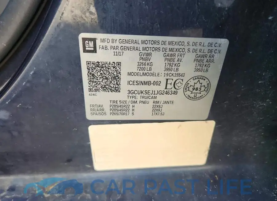 3GCUKSEJ1JG246349# 12