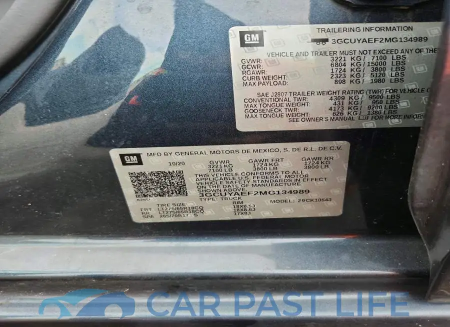 3GCUYAEF2MG134989# 13