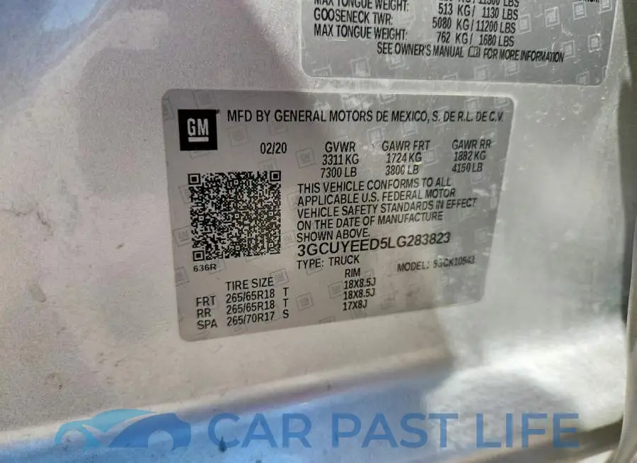 3GCUYEED5LG283823# 12