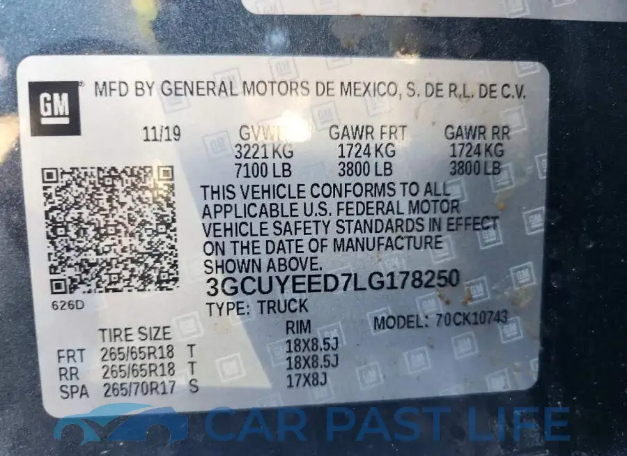 3GCUYEED7LG178250# 12
