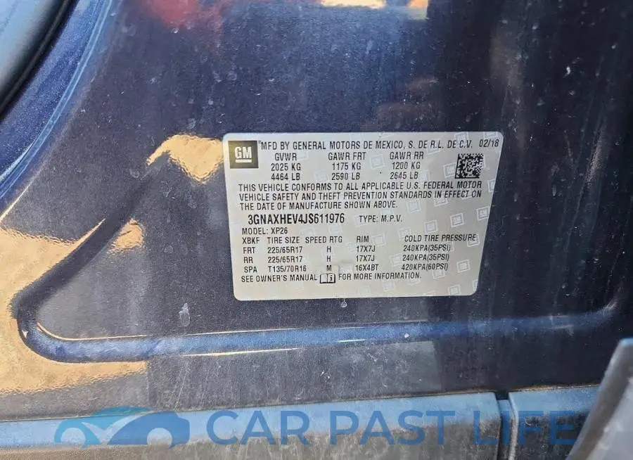 3GNAXHEV4JS611976# 13