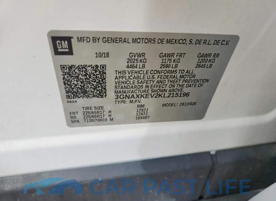 3GNAXKEV2KL215196# 13