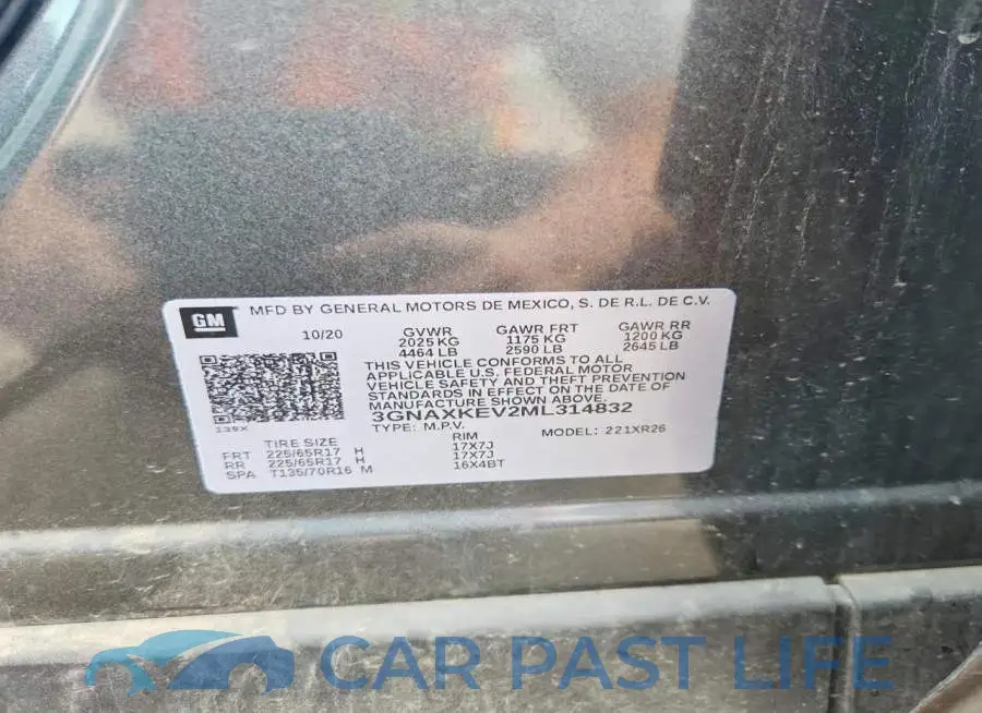 3GNAXKEV2ML314832# 13
