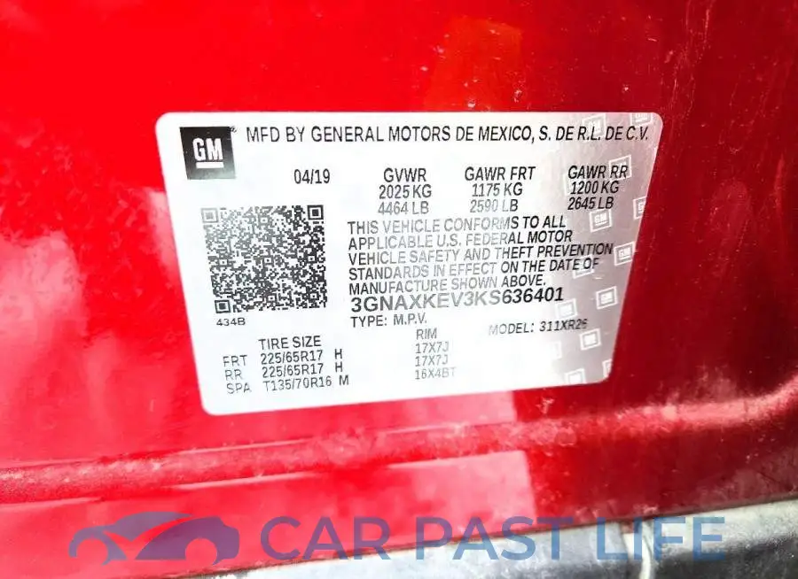3GNAXKEV3KS636401# 12