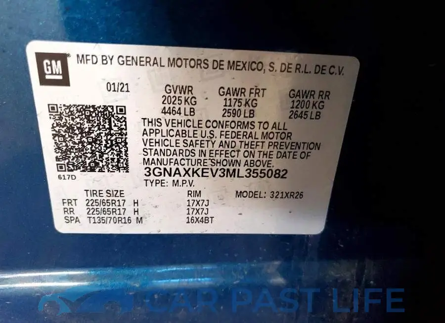 3GNAXKEV3ML355082# 12