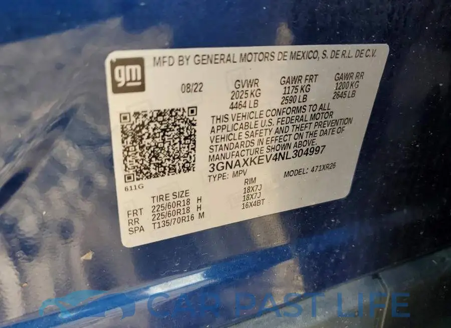 3GNAXKEV4NL304997# 14