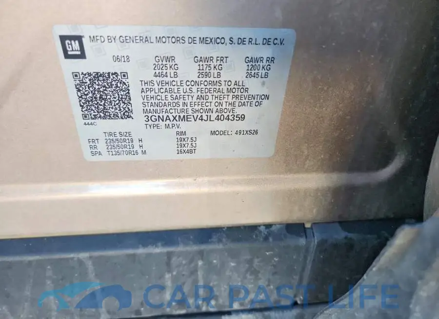 3GNAXMEV4JL404359# 13