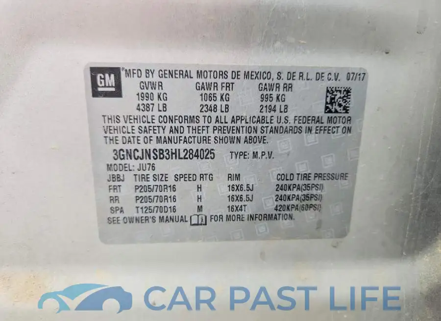 3GNCJNSB3HL284025# 13