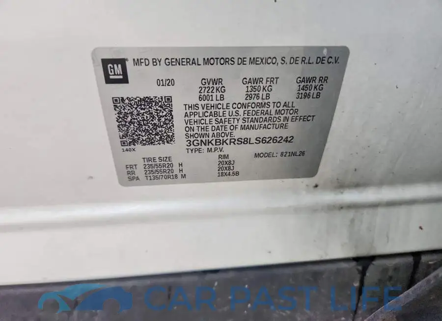 3GNKBKRS8LS626242# 14
