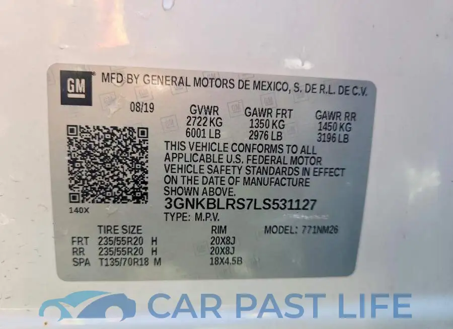 3GNKBLRS7LS531127# 14