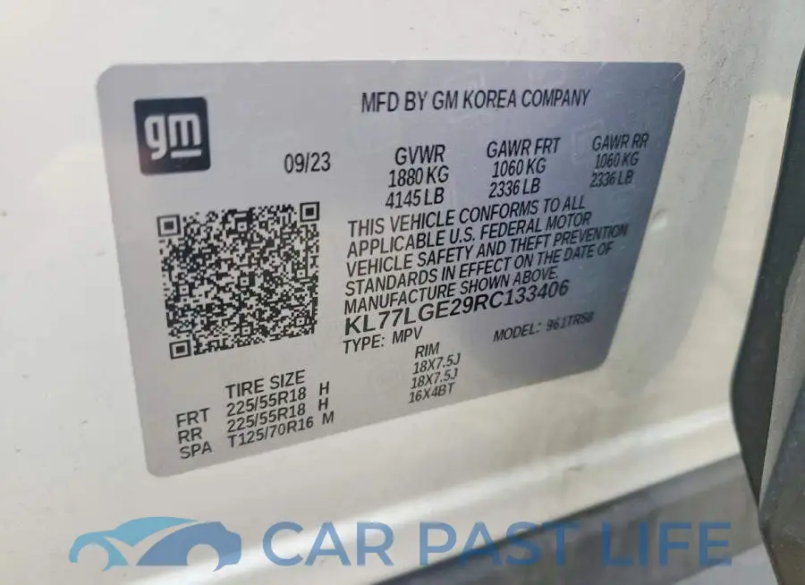 KL77LGE29RC133406# 12