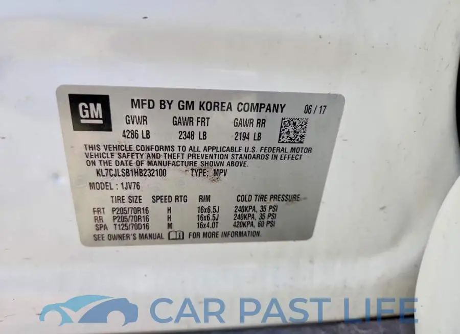 KL7CJLSB1HB232100# 12