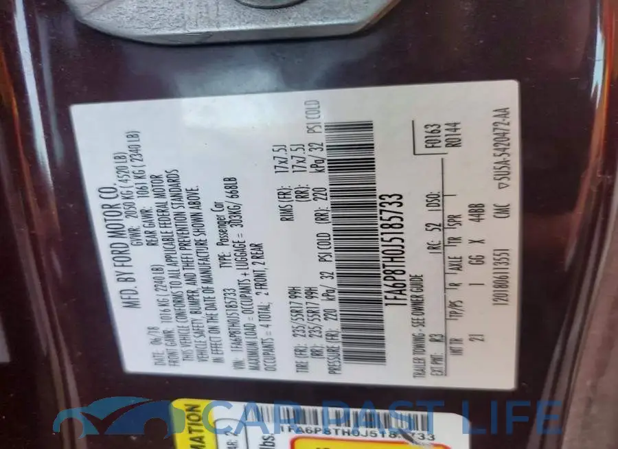 1FA6P8TH0J5185733# 12