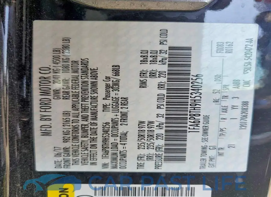 1FA6P8TH9H5340256# 12