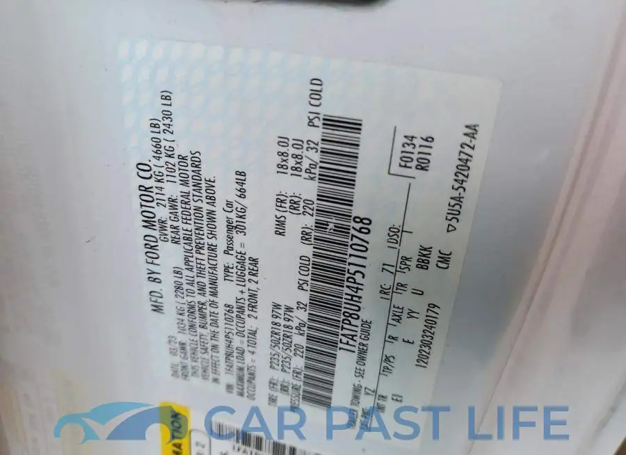 1FATP8UH4P5110768# 13