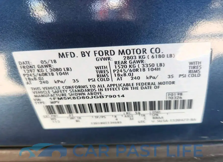 1FM5K8D80JGB79014# 14