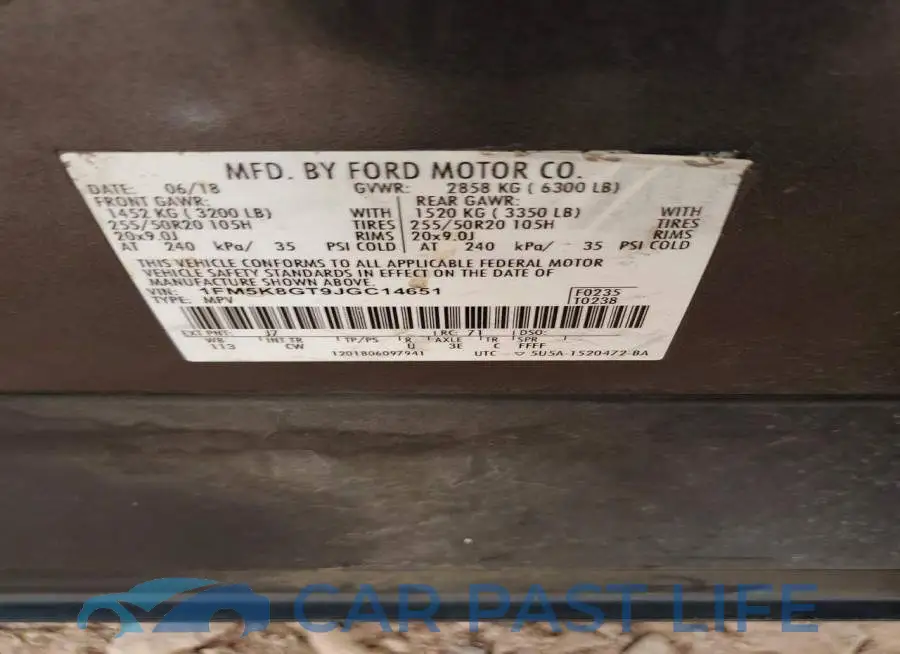 1FM5K8GT9JGC14651# 12